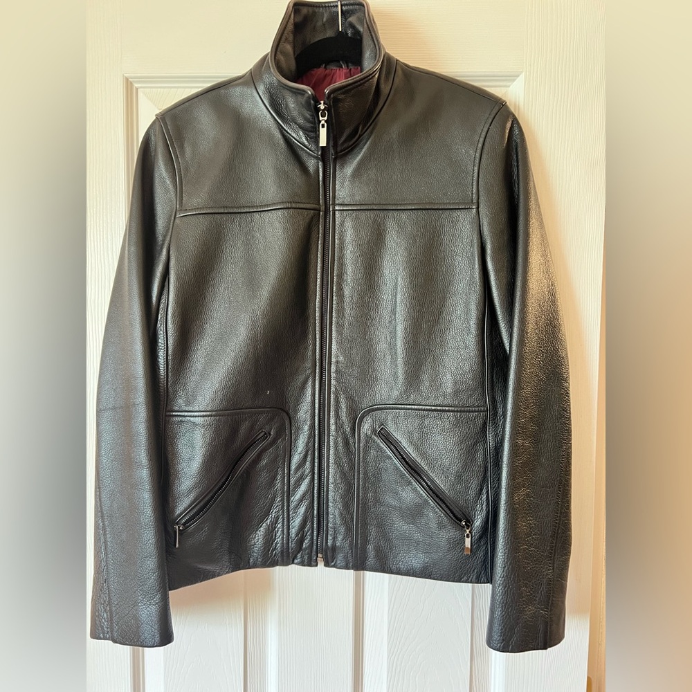 Black leather jacket